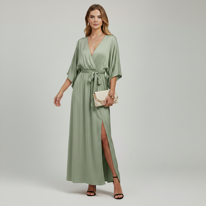 Women’s Elegant Spring Maxi Dress With V-Neck